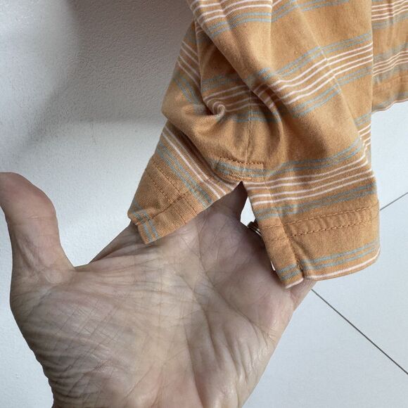 Masters Collection Orange Blue Striped Jersey Polo Sz L  Golf - Picture 4 of 4